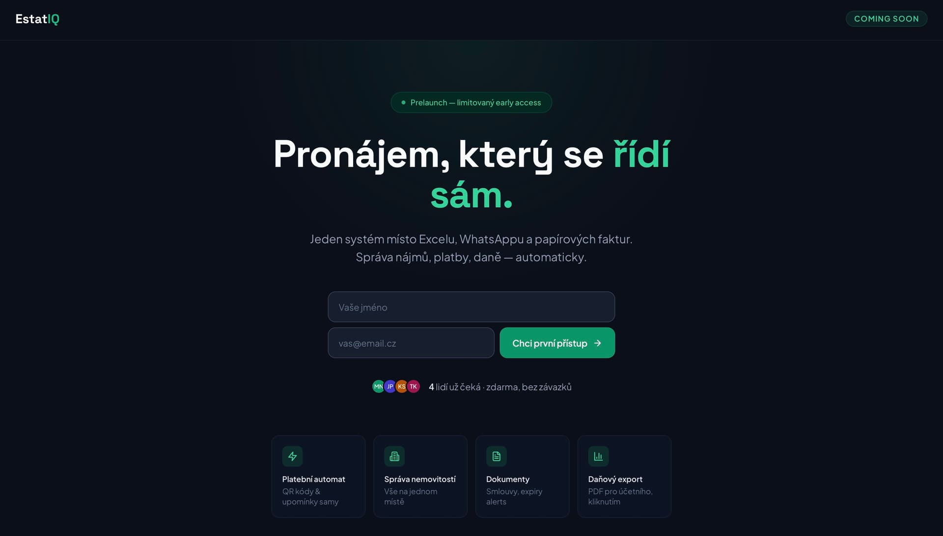 EstatIQ — vlastní produkt pro správu nemovitostí ve fázi prelaunch