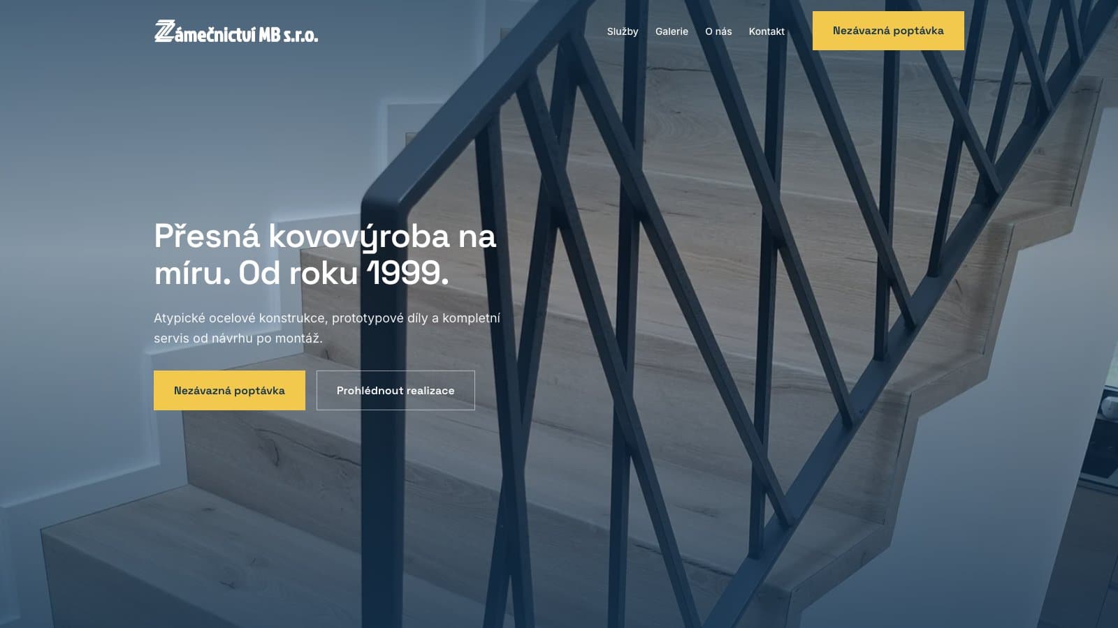 Firemní web pro Zámečnictví MB — kovovýroba na míru, Březno u Mladé Boleslavi